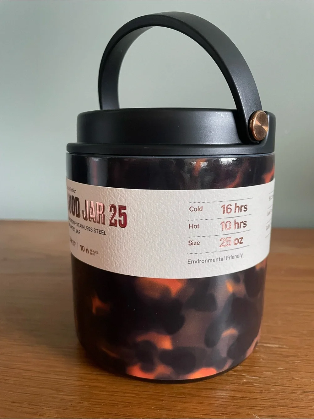 NEW Hydrapeak Food Jar 25oz Stainless Steel Insulated Leak Proof Black Graphic*